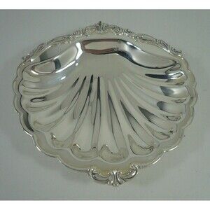 Vintage Towle Old Master Silverplate Clam Shell Footed Dish 7 5/8" # 2812
